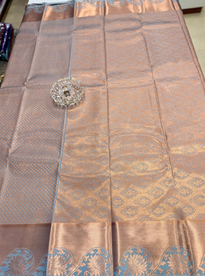 Soft Silk Saree with Traditional Zari Border and All-Over Weaving Design for Women
