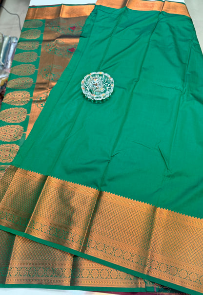 Dharmavaram Silk Saree with Intricate Meena Work and Blouse Piece for Women
