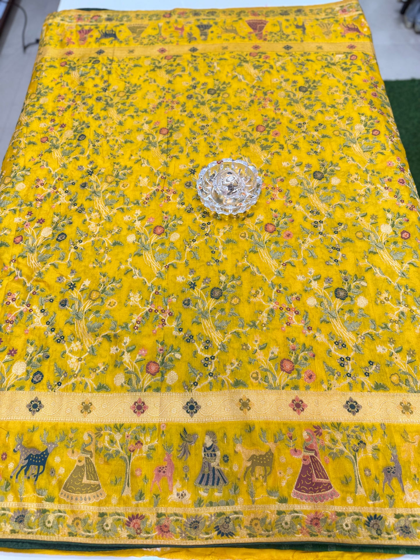 Soft Makhmal Silk Saree with 11-Shade Meenakari Weaving and Grand Pallu – Heritage Wedding Saree for Women