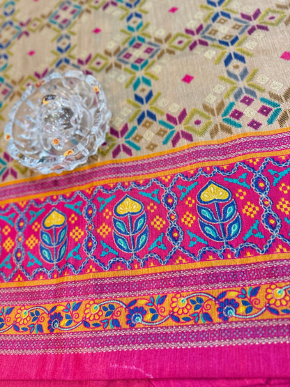 PV Silk Saree with HB Luxury Print and Gloss Finish – Party and Festival Wear Saree for Women