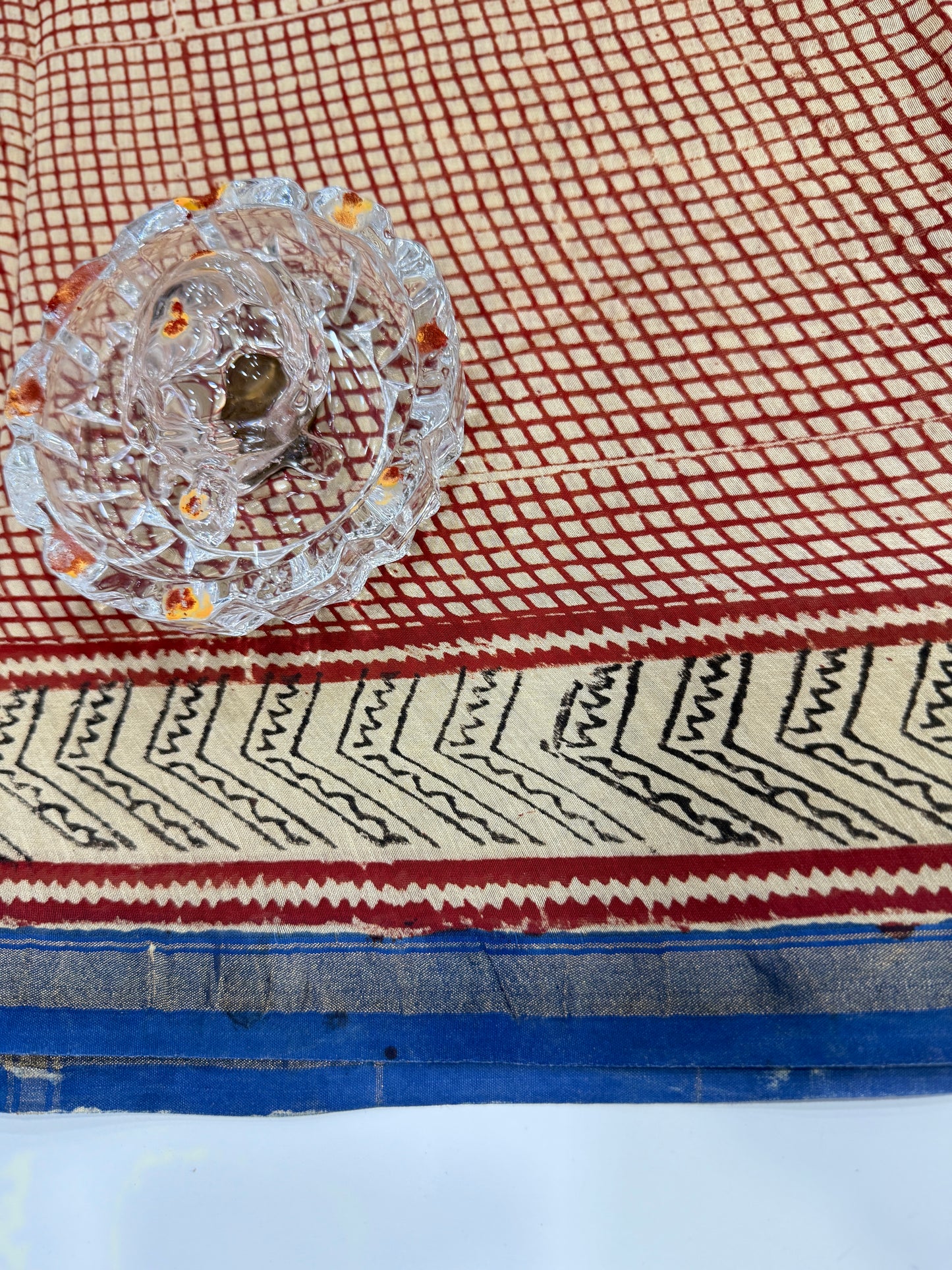 Pure Chanderi Silk Saree with Intricate Handblock Print and Blouse Piece – Traditional Wear for Women