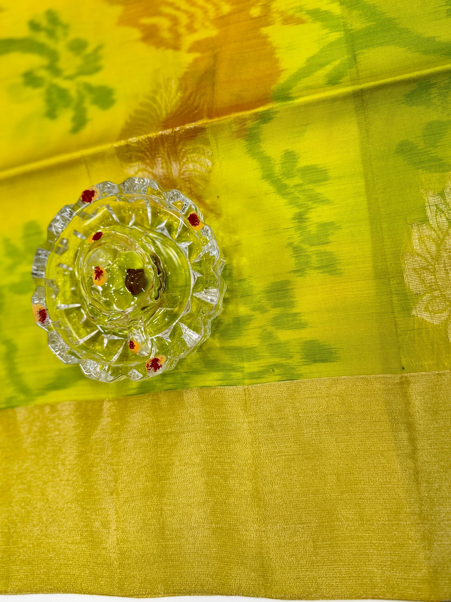 Pochampalli Printed Silk Saree with Satin Border and Blouse – Powerloom Weave for Women