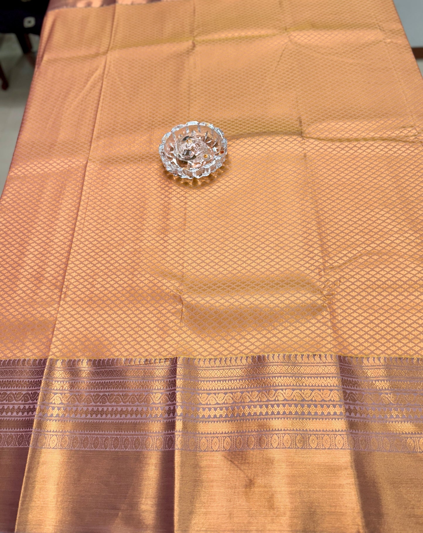 Kanchipuram Style Silk Saree with Rich Zari Border – Festive Wear
