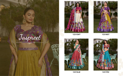 Printed Kalamkari Lehenga With Zari Weaving Border
