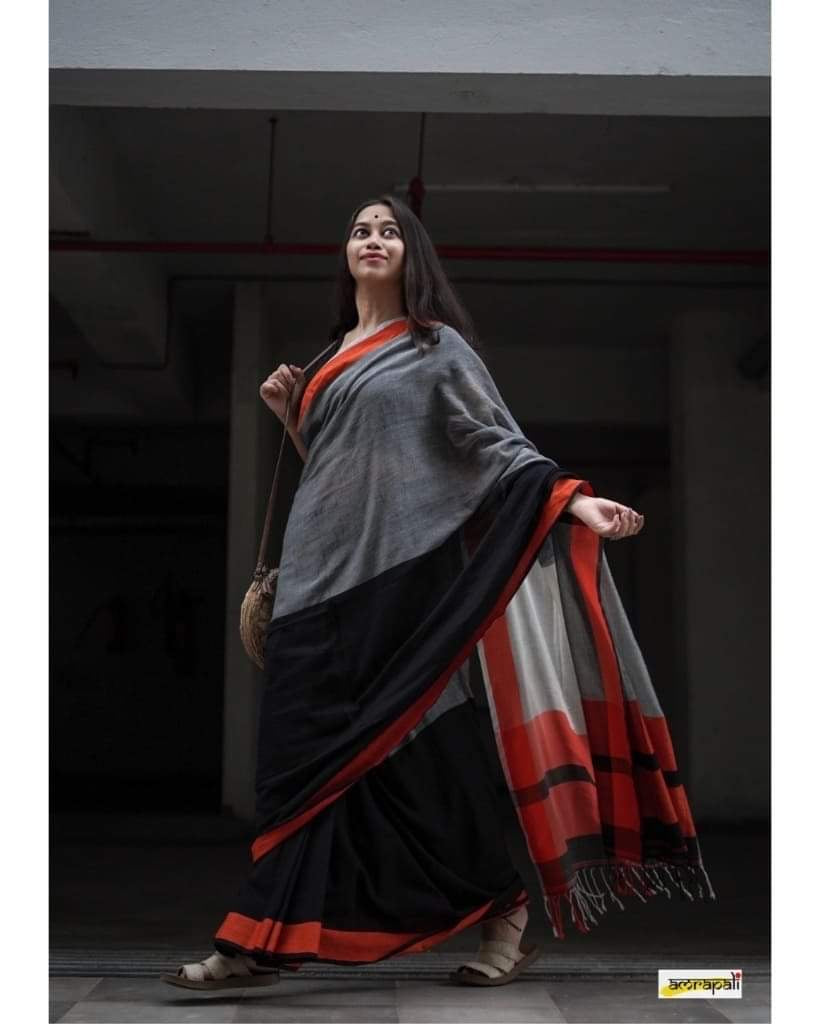 Charcoal Saree Made from premium CK Khadi