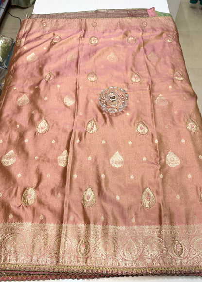 Premium Viscose Silk Saree with Heavy Embroidered Designer Blouse – Wedding and Bridal Wear