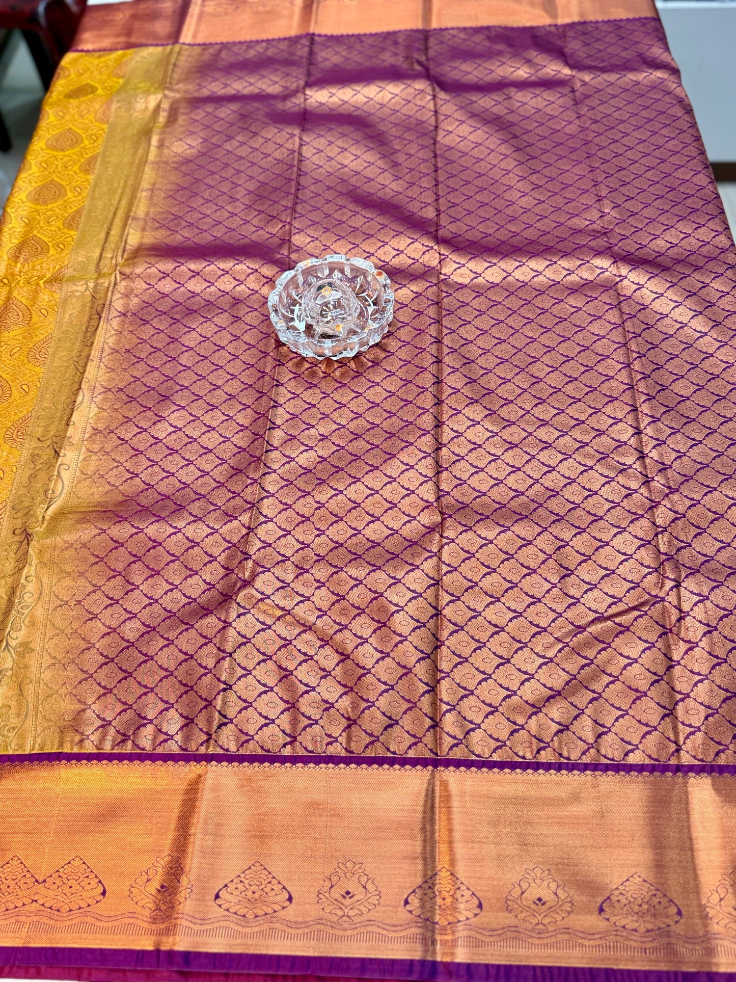Bridal Kanchipuram Style Silk Saree with Rich Zari Border – Festive Wear
