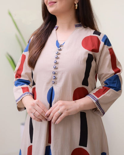 Embroidered Cotton Kurta Pant Set for Women – Soft Fabric & Delicate Detailing