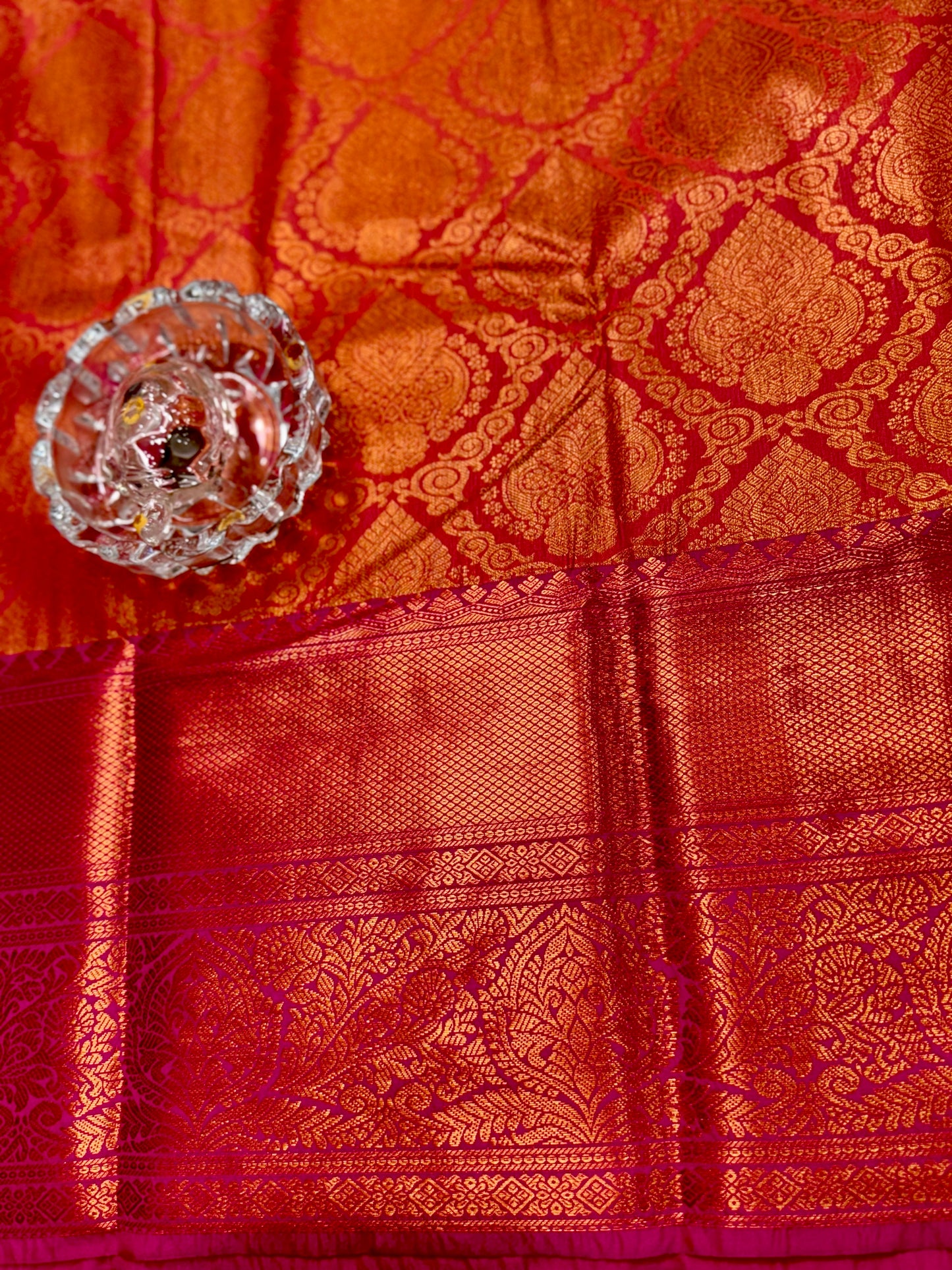 Bridal Kanchipuram Style Silk Saree with Rich Zari Border – Festive Wear