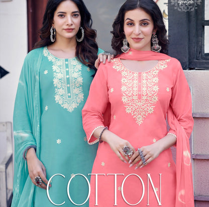 PURE COTTON ELEGANCE KURTI PANT WITH DUPATTA