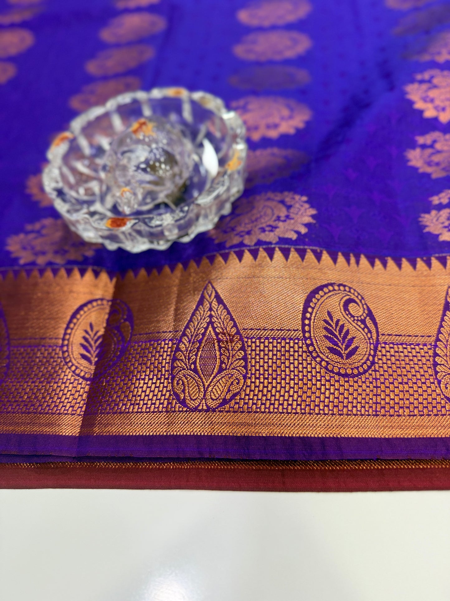 Soft Silk Saree with Cutwork and Stone Embellishments for Women
