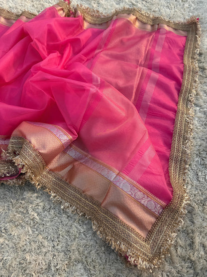 Trending Collection: Banarasi Kora Organza Soft Silk Saree - No COD for this Product