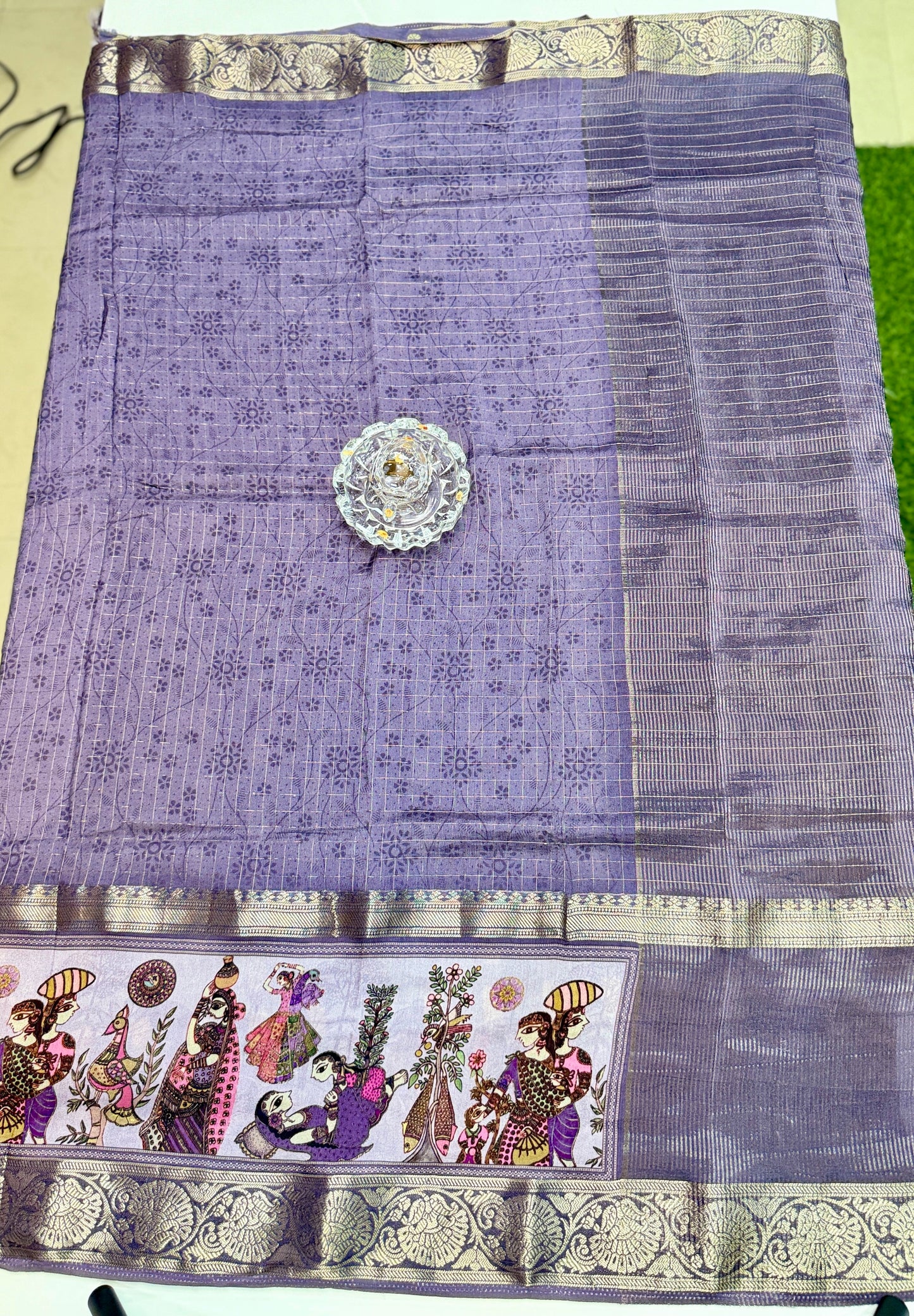 Russian Bentex Border Chittpallu Viscose Crepe Silk Saree with Zari Weaving – Festive Wear