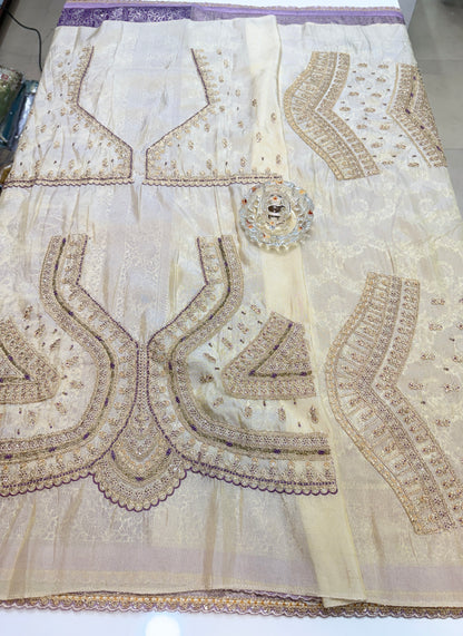 Premium Viscose Silk Saree with Heavy Embroidered Designer Blouse – Wedding and Bridal Wear