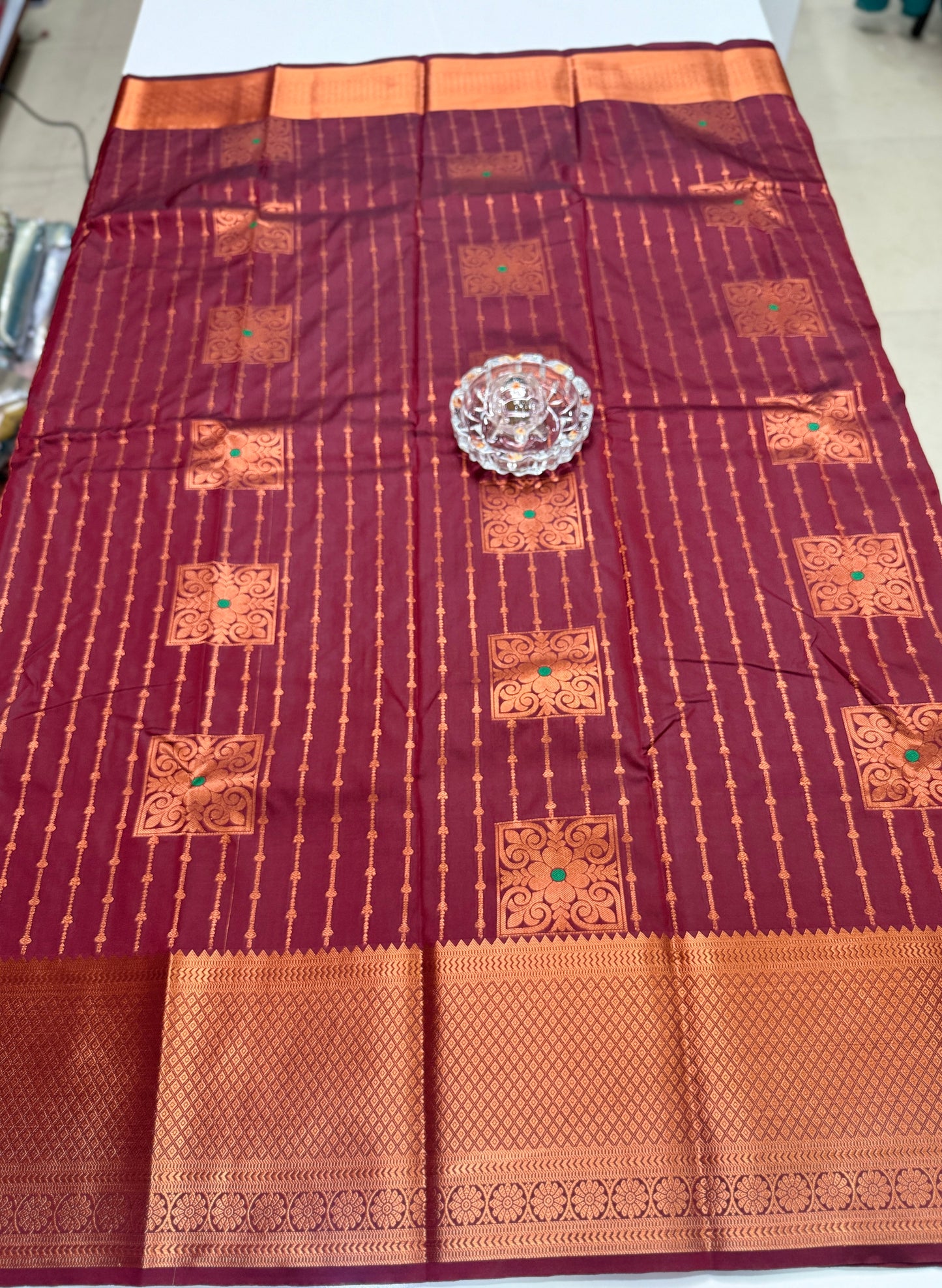 Dharmavaram Silk Saree with Intricate Meena Work and Blouse Piece for Women