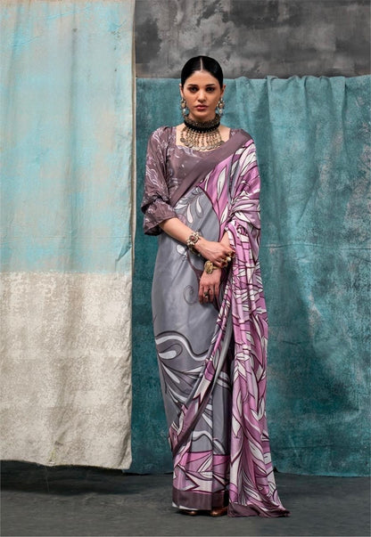 Pure Crepe Saree with Elegant Design and Matching Blouse Piece – Festive & Wedding Wear for Women