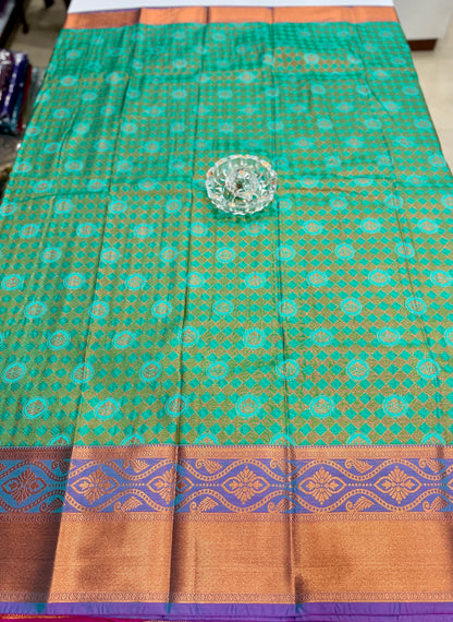 Soft Silk Saree with Traditional Zari Border and All-Over Weaving Design for Women