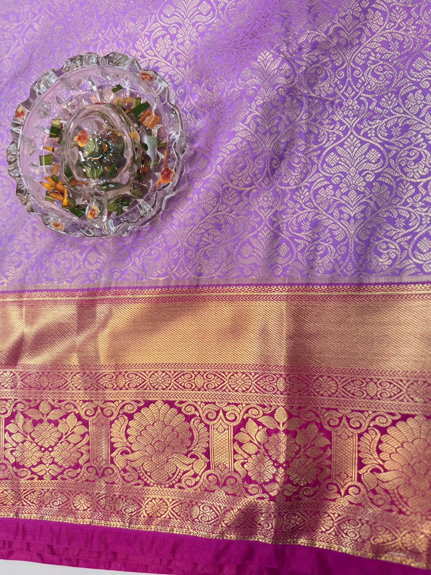 Semi Kanchi Pattu Brocade Saree with Zari Weaving and Contrast Border – Festive Wear