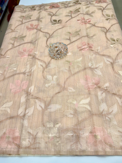 Jamdhani Cotton Saree with Zari Weave and Tassel Pallu – Pastel Festive Wear