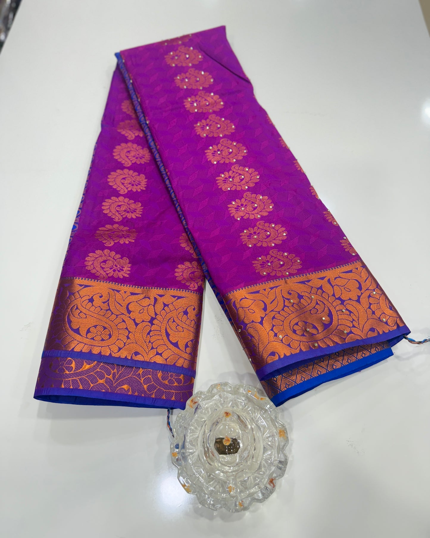 Soft Silk Saree with Cutwork and Stone Embellishments for Women
