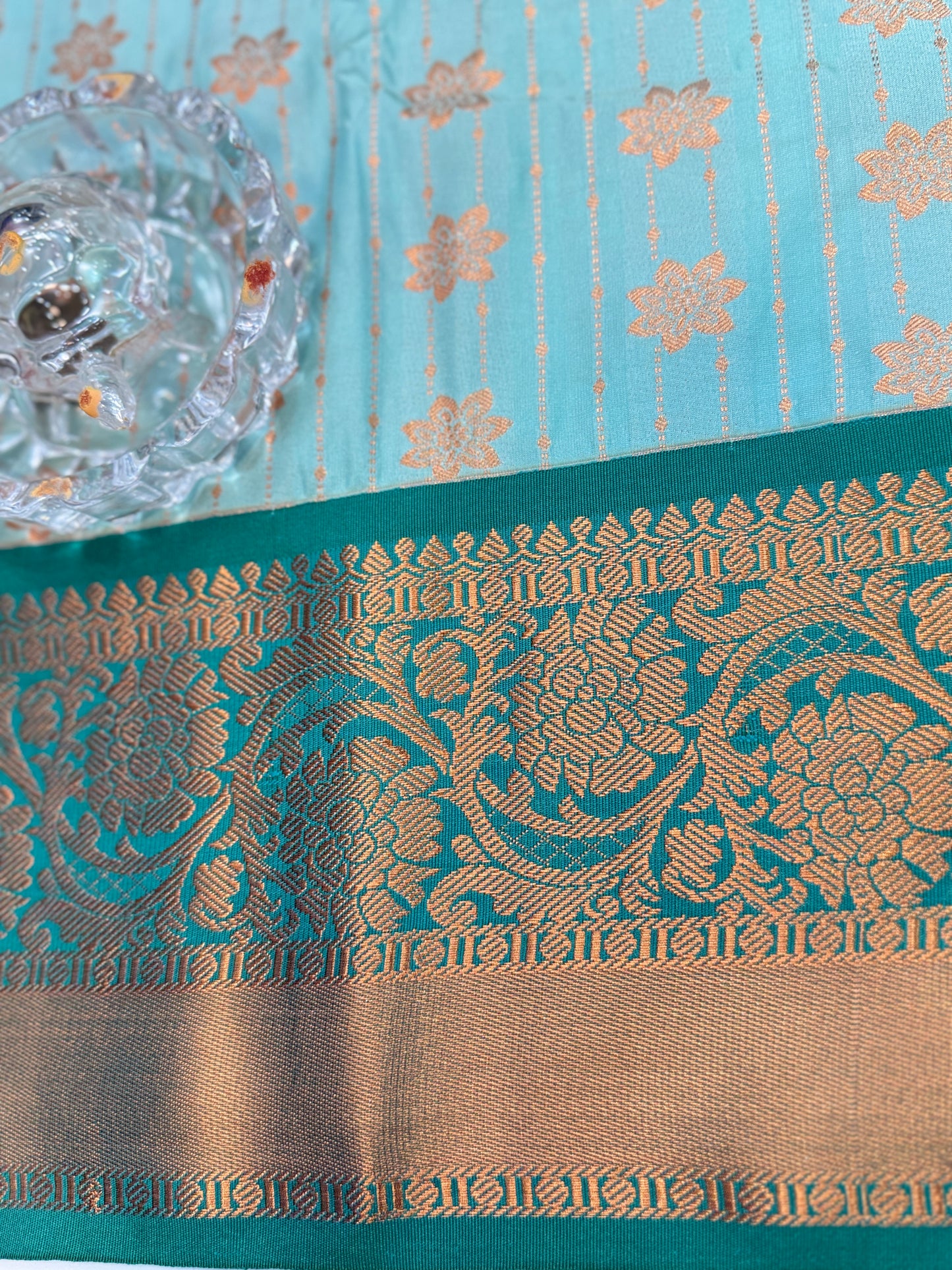 Kanchipuram Style Silk Saree with Rich Zari Border – Festive Wear