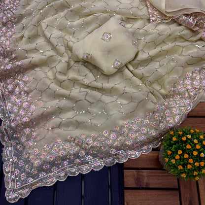 Beautiful Georgette Sarees VISCOSE DESIGN BORDER - SUPER SALE OFFER