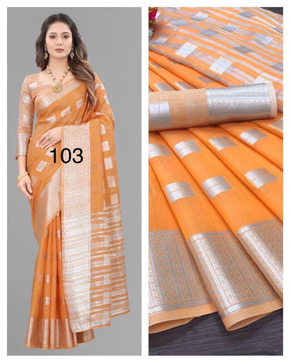 Lustrous Linen Silver Zari