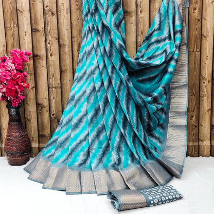 Timeless Leheriya Shibori Dola Silk Saree
