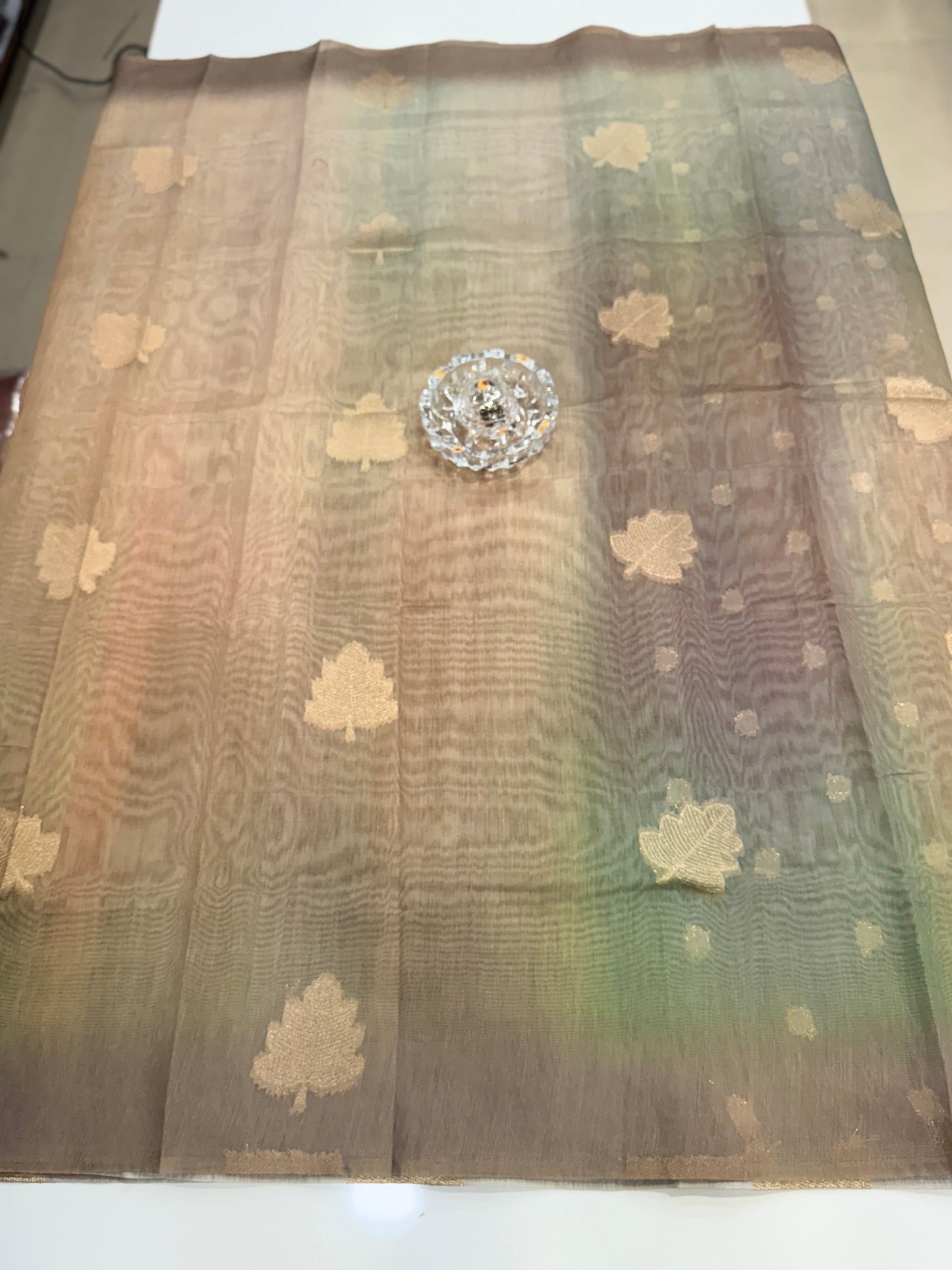 Soft Handloom style Silk Saree with Zari Leaf Weaving and Gradient Shading – Festive Wear Saree for Women
