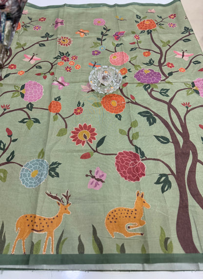 Assam silk saree for women with aari embroidery and paithani motifs, festive wear saree with blouse