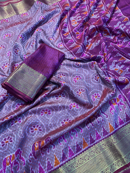 Premium Quality Spanish Ikkat Cotton Fabric With Hand Acid Print