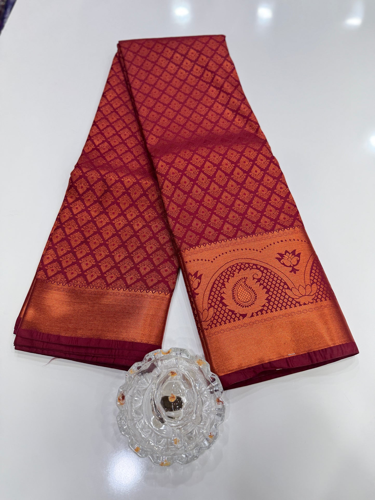 Bridal Soft Silk Saree with Jacquard Weaving & Contrast Border for Women