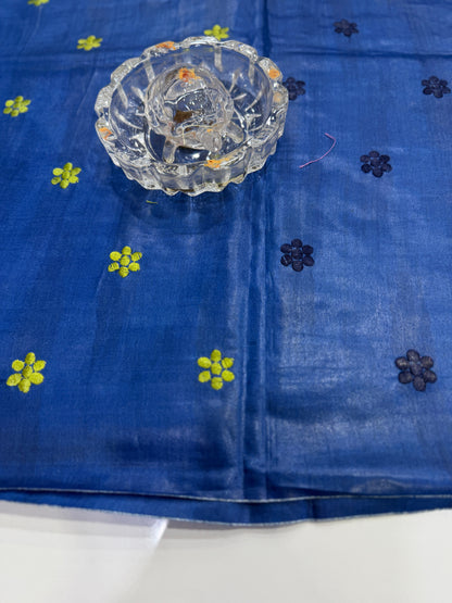 Pure Tussar Munga Silk Saree with Dolabadi Embroidery Work – Silk Mark Certified Handloom Saree