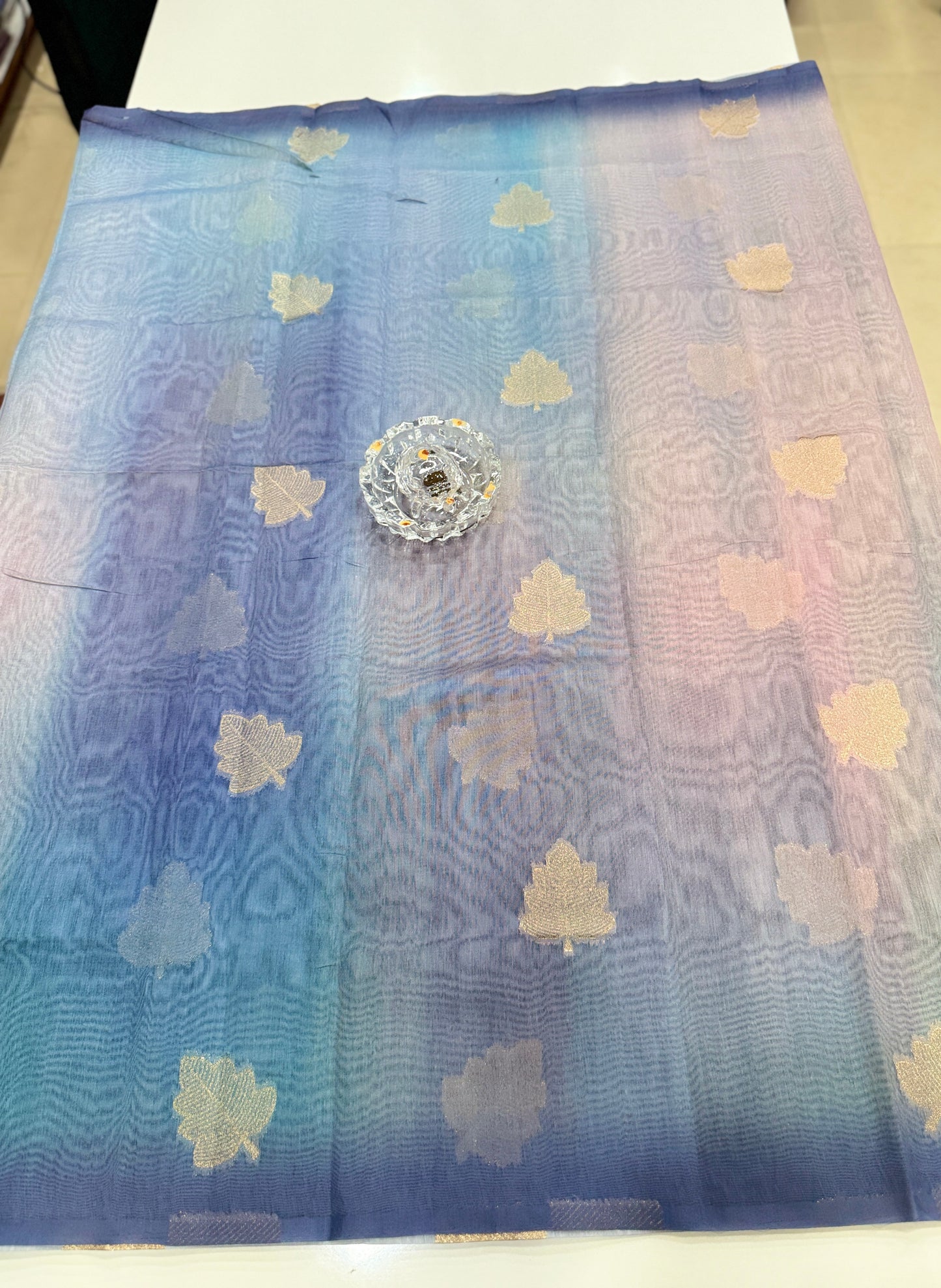 Soft Handloom style Silk Saree with Zari Leaf Weaving and Gradient Shading – Festive Wear Saree for Women