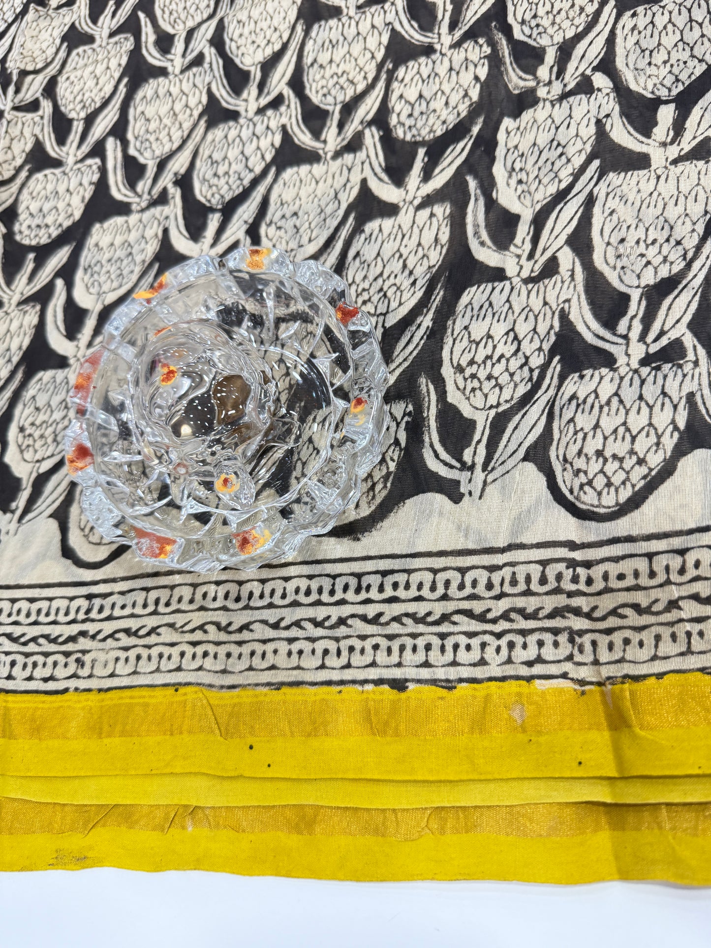 Pure Chanderi Silk Saree with Intricate Handblock Print and Blouse Piece – Traditional Wear for Women