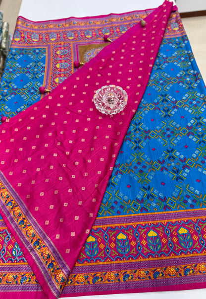 PV Silk Saree with HB Luxury Print and Gloss Finish – Party and Festival Wear Saree for Women