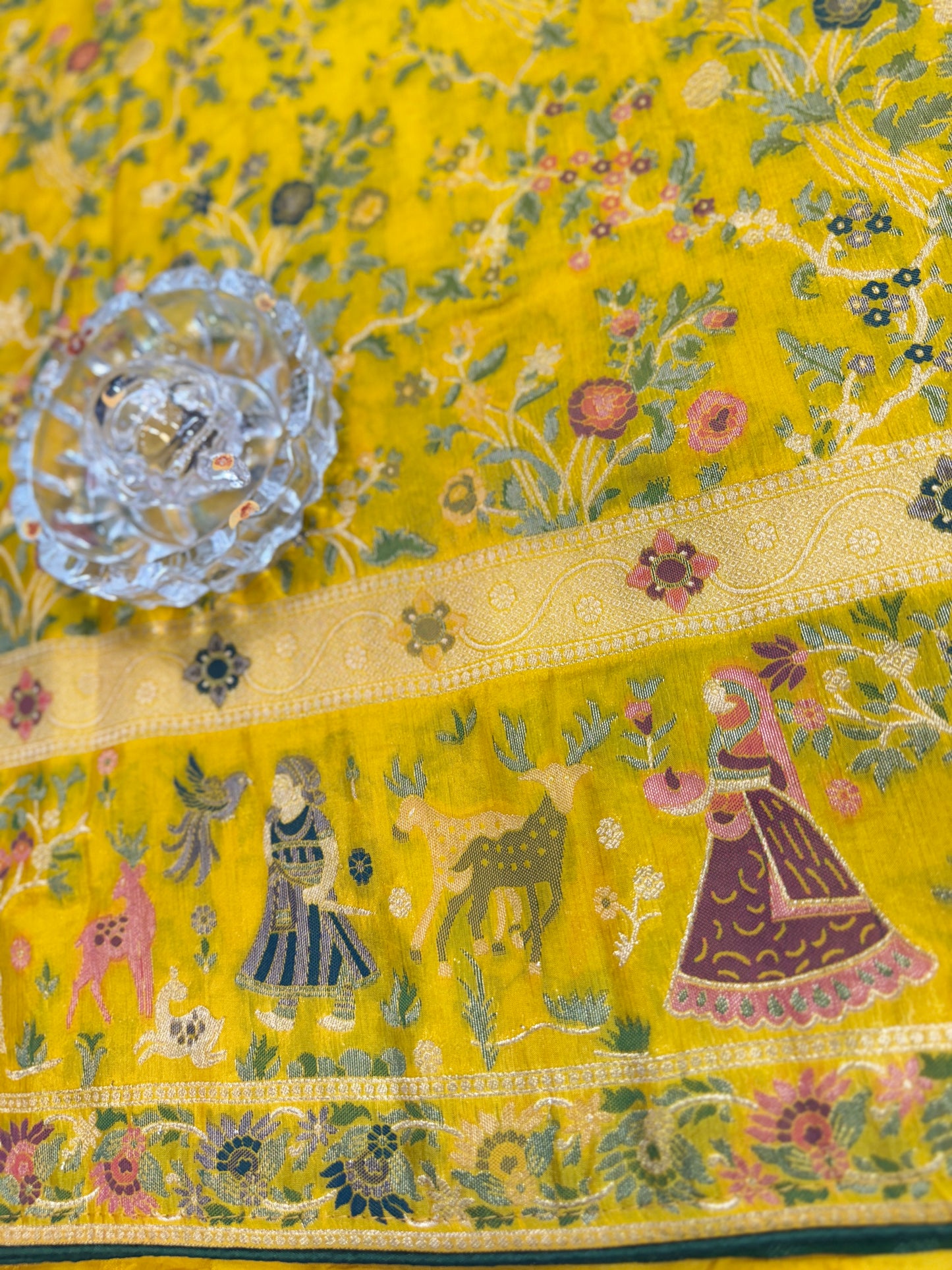 Soft Makhmal Silk Saree with 11-Shade Meenakari Weaving and Grand Pallu – Heritage Wedding Saree for Women