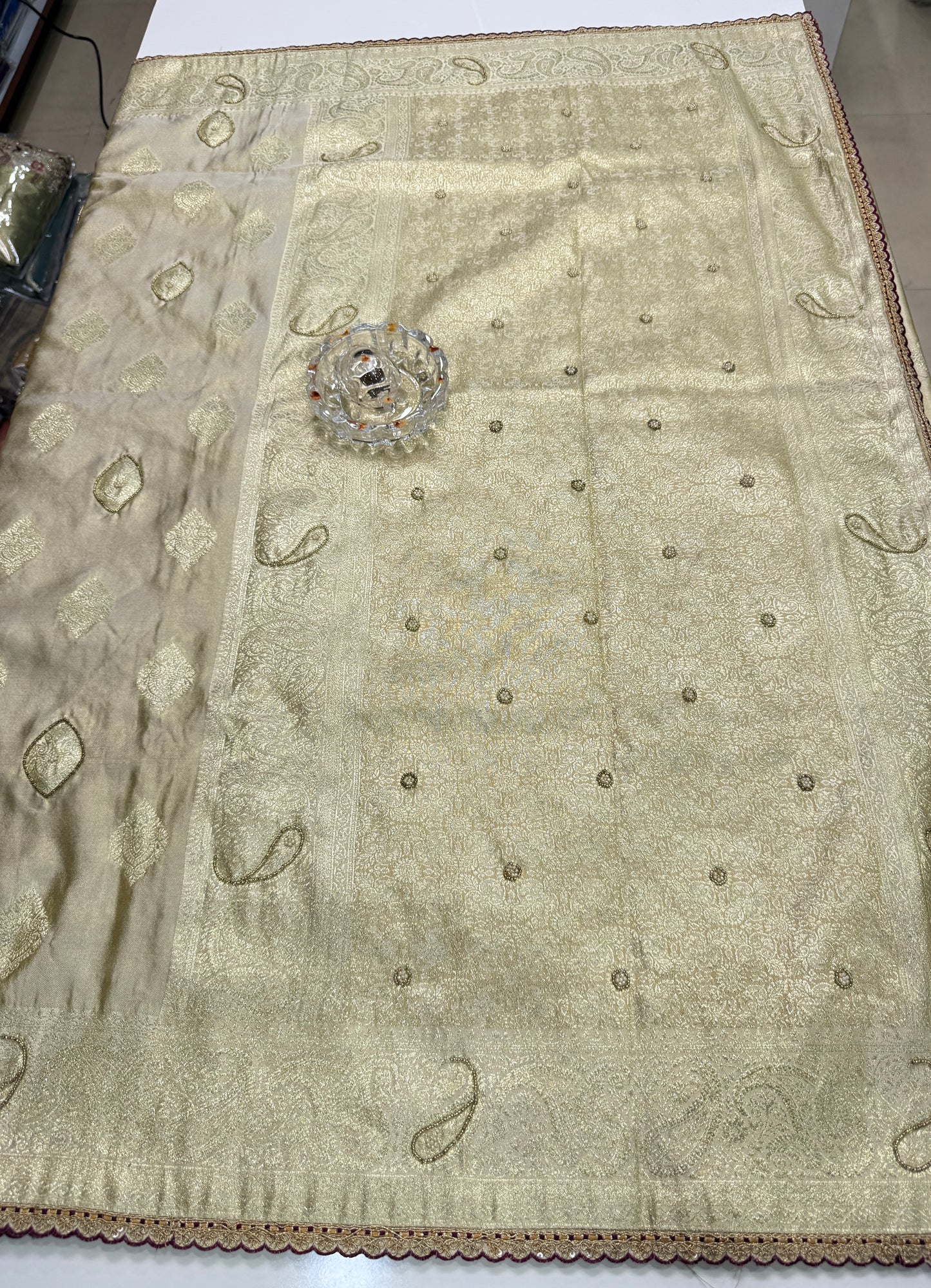 Premium Viscose Silk Saree with Heavy Embroidered Designer Blouse – Wedding and Bridal Wear