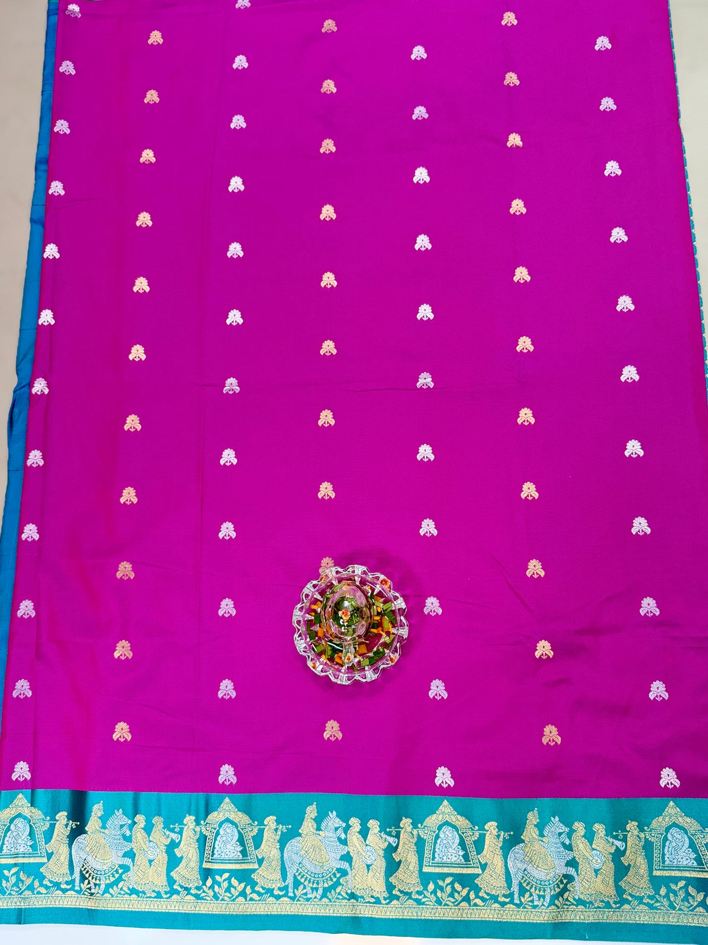 Mashru silk saree with Sindhu Ghaat zari weaving and blouse piece for women