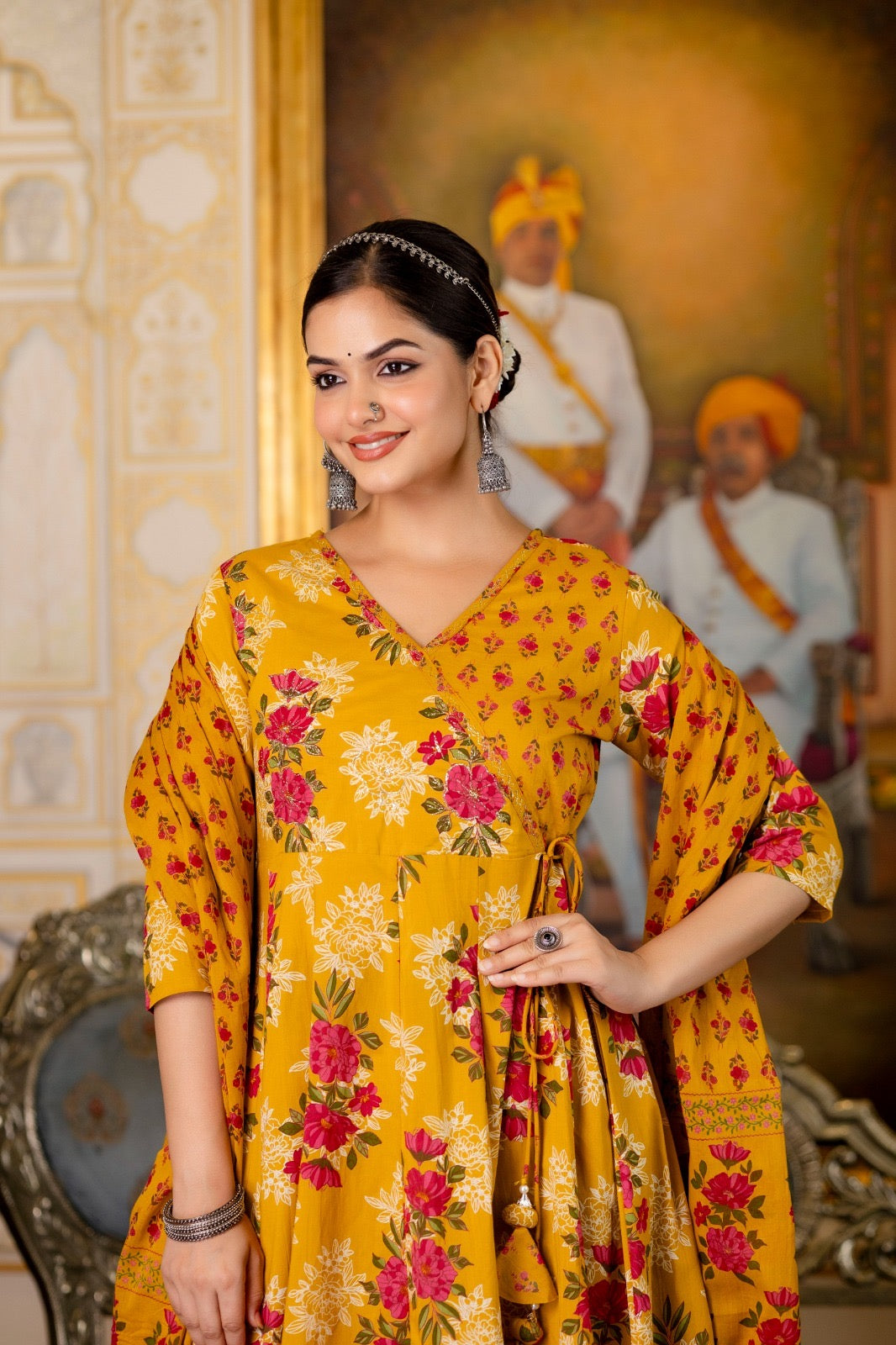 zari embroidery printed cotton set