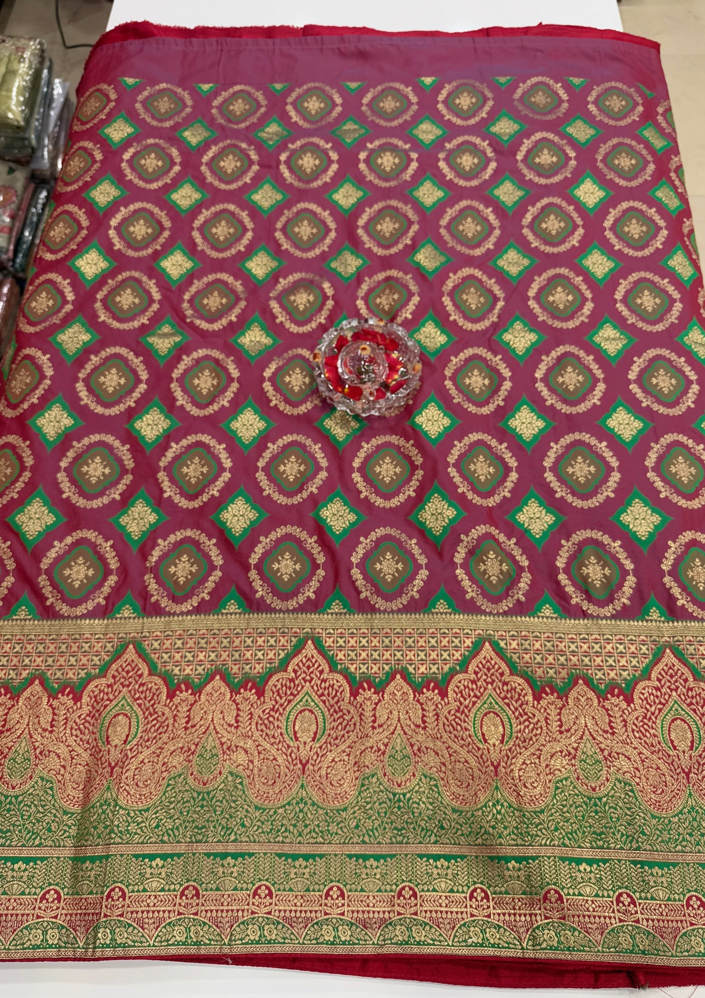 banarasi saree with zari weaving and embroidered silk blouse – ethnic festive wear for women