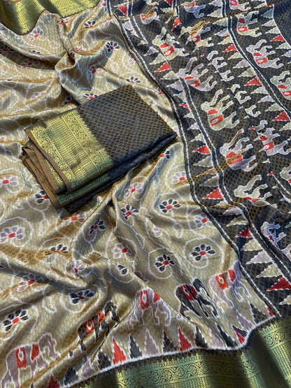 Premium Quality Spanish Ikkat Cotton Fabric With Hand Acid Print