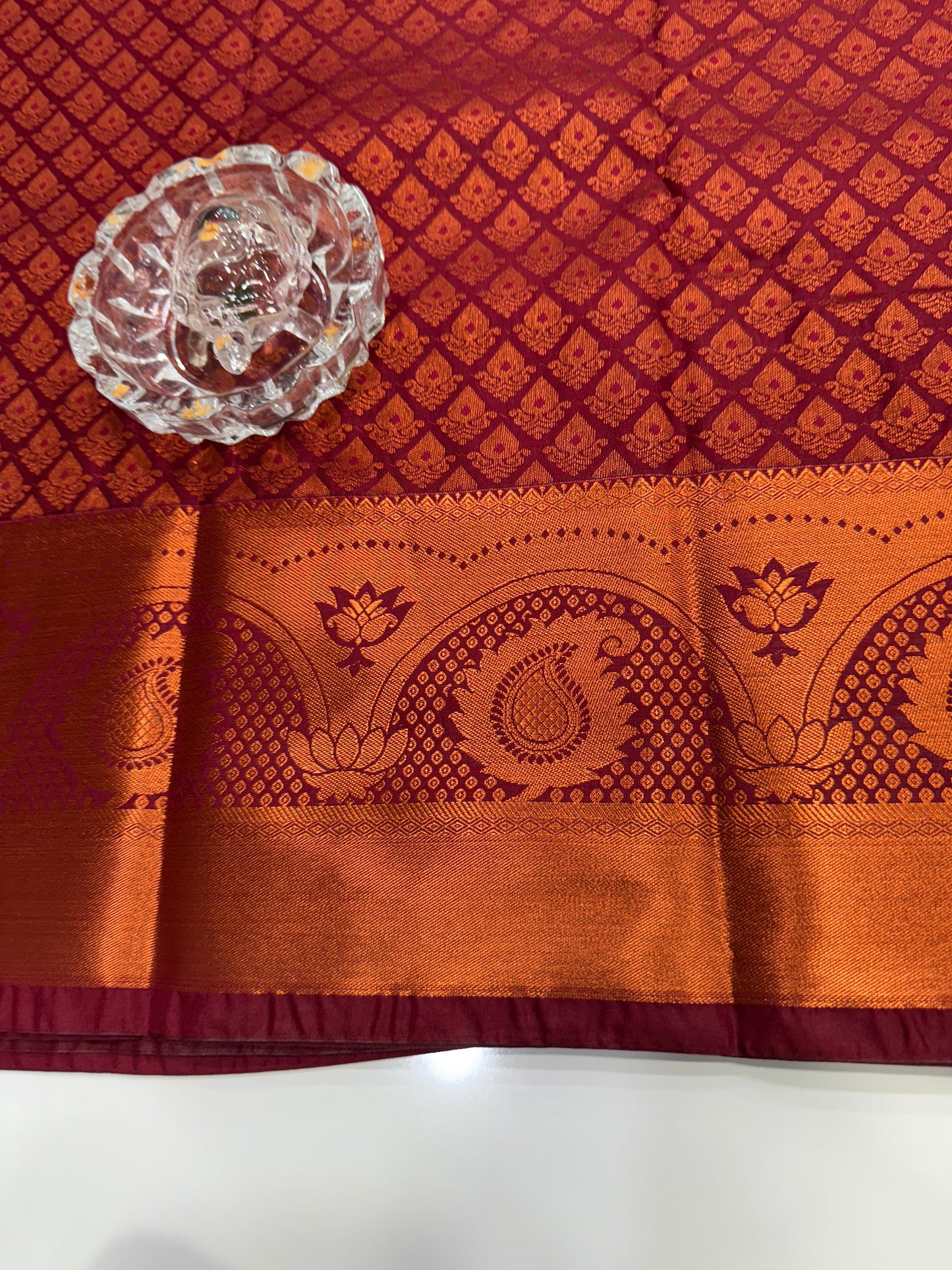 Bridal Soft Silk Saree with Jacquard Weaving & Contrast Border for Women