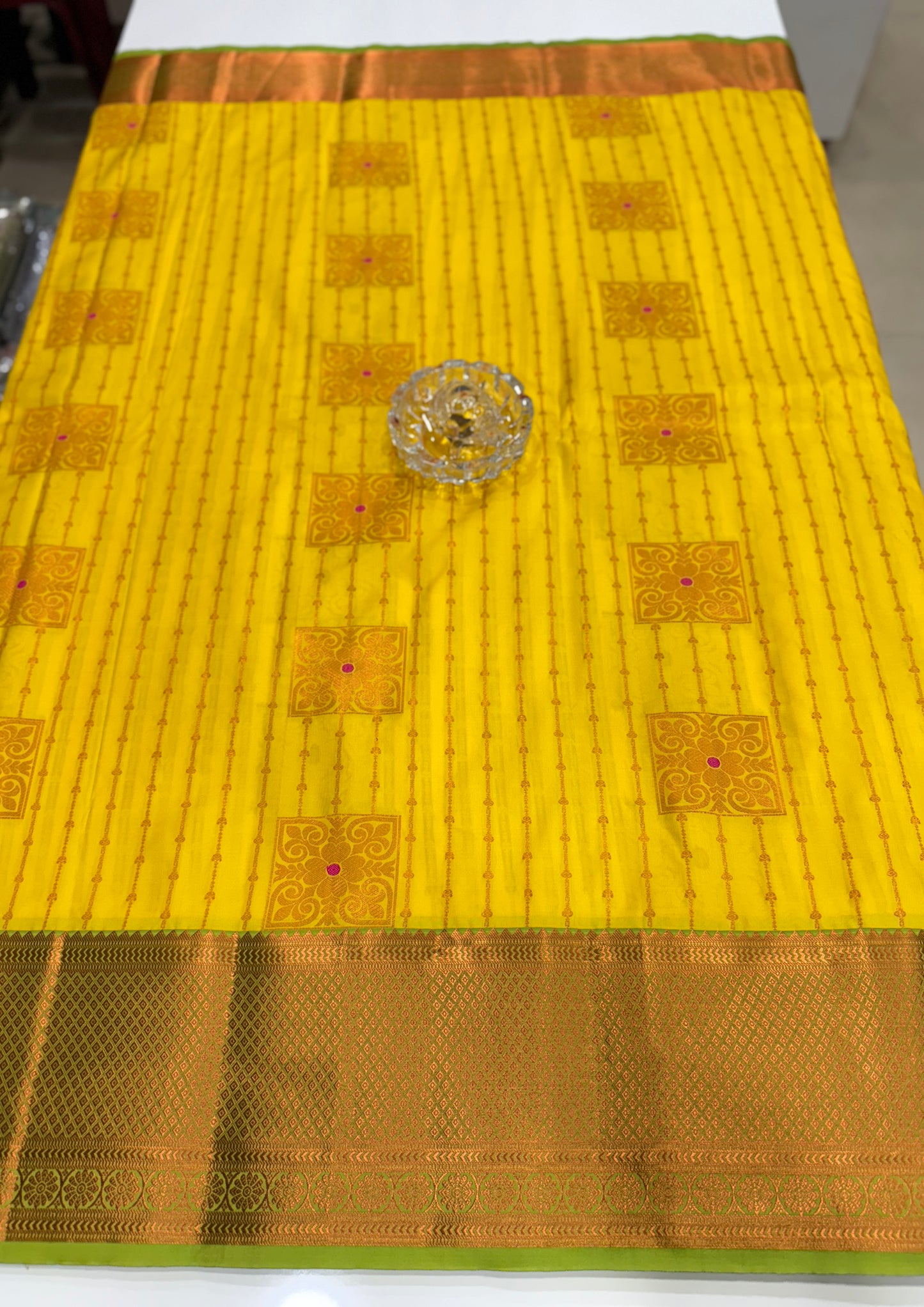 Dharmavaram Silk Saree with Intricate Meena Work and Blouse Piece for Women