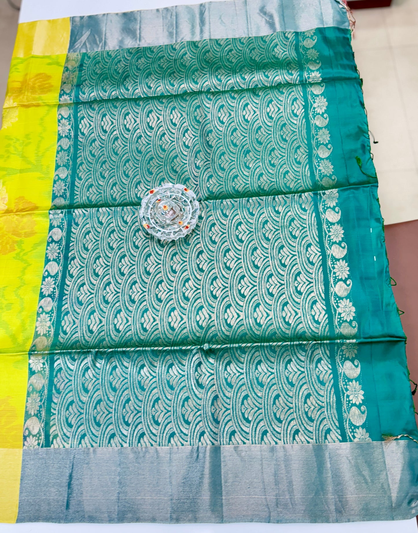 Pochampalli Printed Silk Saree with Satin Border and Blouse – Powerloom Weave for Women