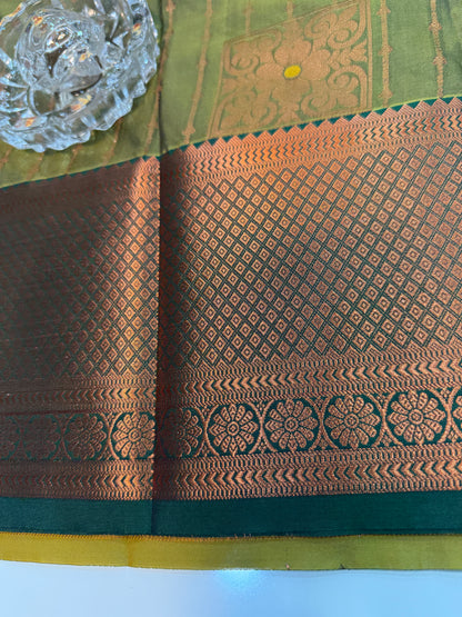 Dharmavaram Silk Saree with Intricate Meena Work and Blouse Piece for Women