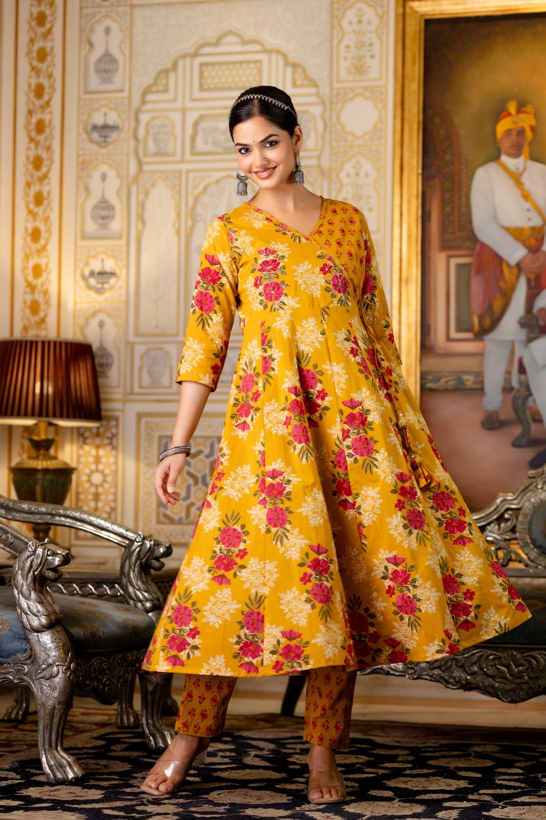 zari embroidery printed cotton set