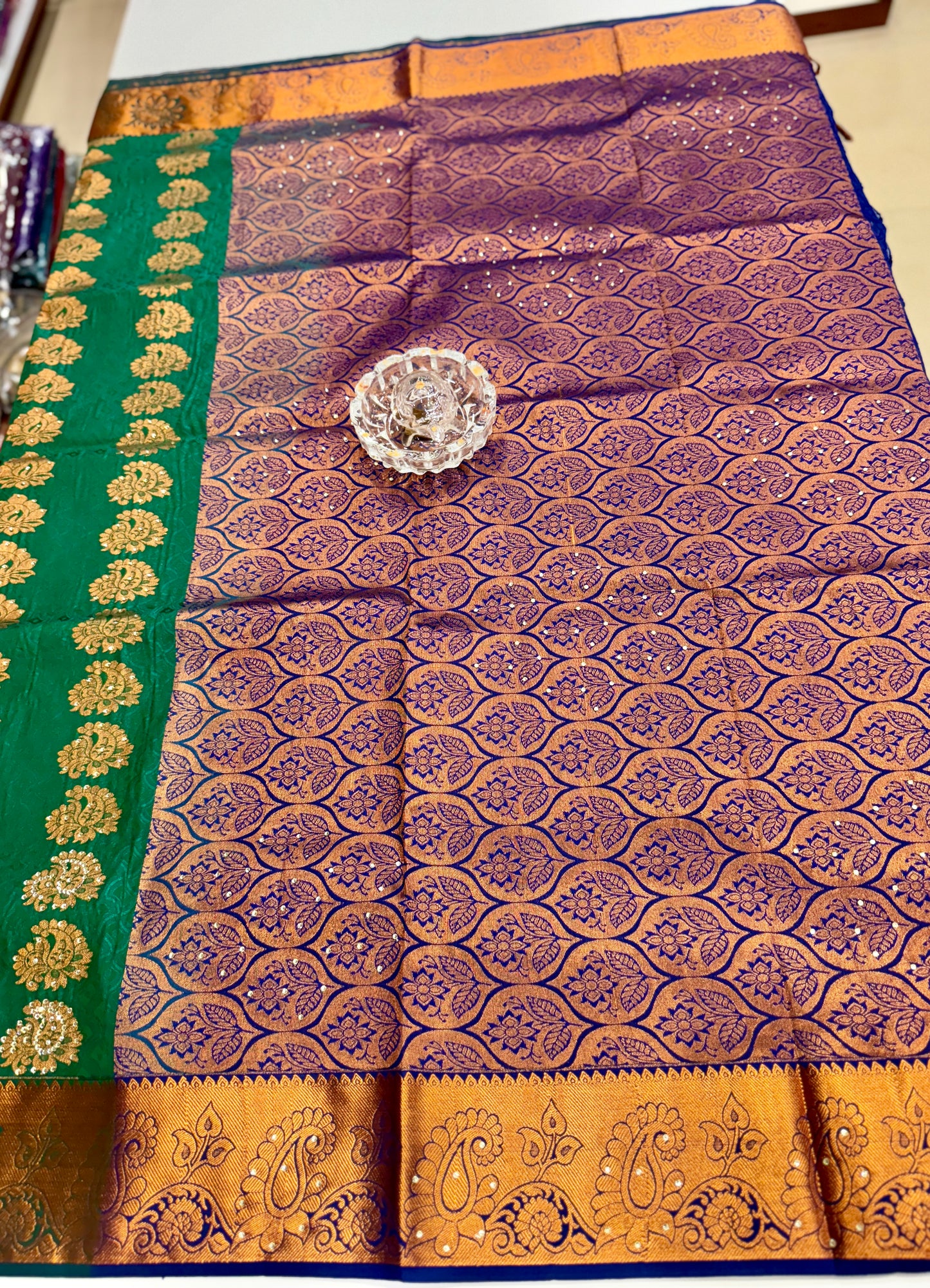 Soft Silk Saree with Cutwork and Stone Embellishments for Women
