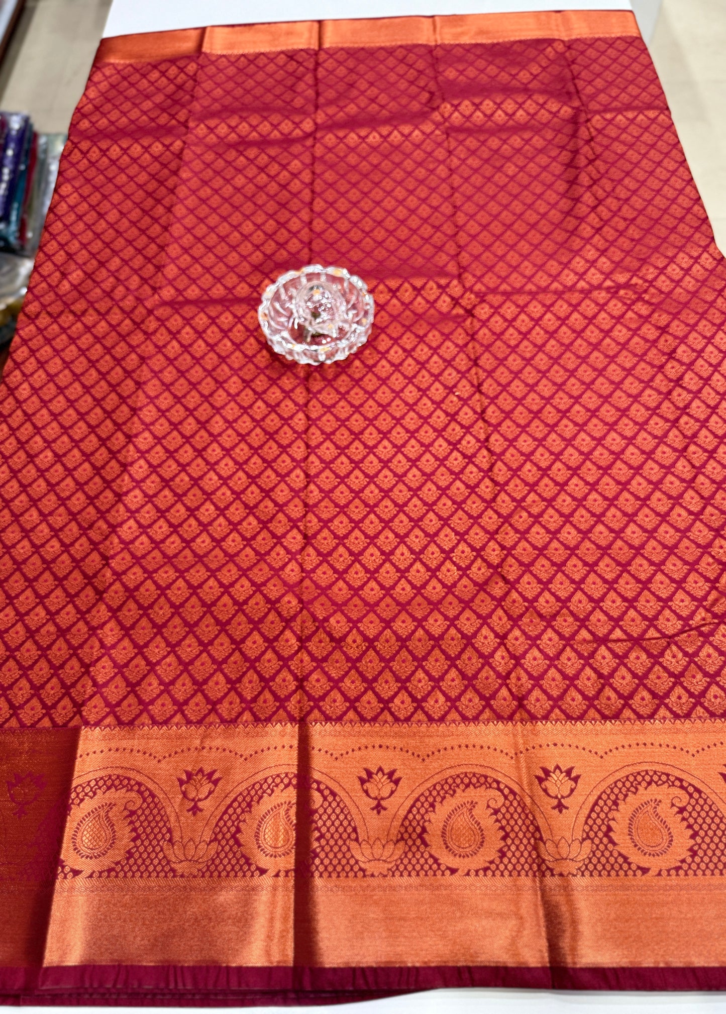 Bridal Soft Silk Saree with Jacquard Weaving & Contrast Border for Women