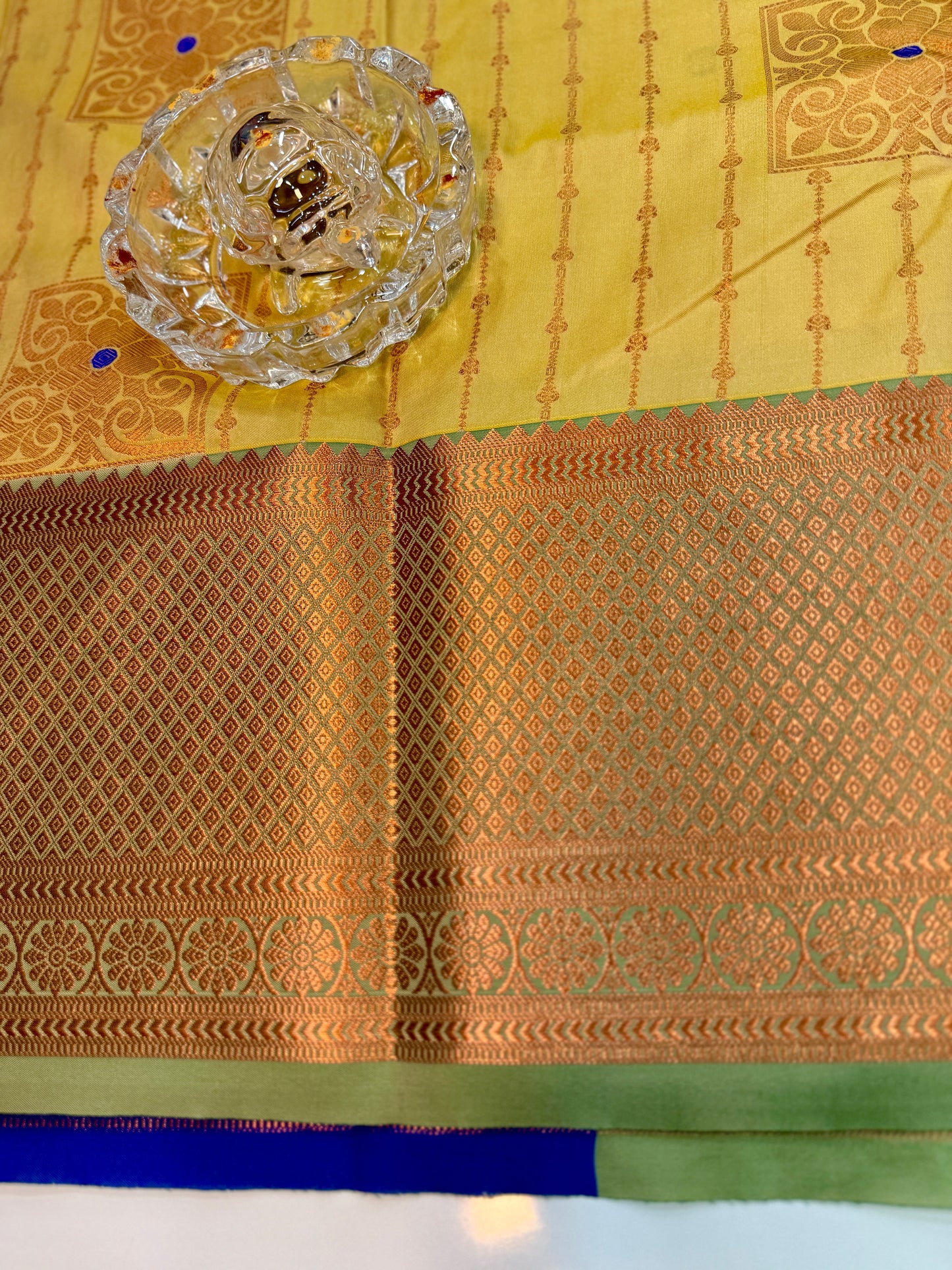 Dharmavaram Silk Saree with Intricate Meena Work and Blouse Piece for Women
